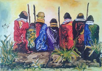Masai Acrylic on Canvas Scale: 70cm x 40cm 100% Hand Made Available