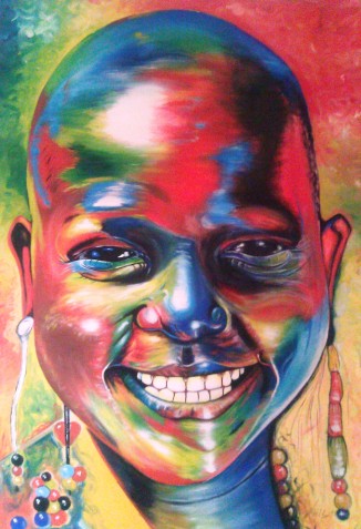 Masai Girl Acrylic on Canvas Scale: 84cm X 116cm 100% Hand Made Available